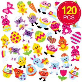 Baker Ross Easter Foam Stickers AT462 Creative Arts and Crafts Supplies for Kids Crafts and Decorating (Pack of 120)