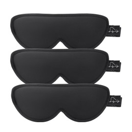 ALASKA BEAR Stylish Sleep Masks for Small Face, 3 Pack Stitched Eye Masks with Contoured Cups, 100% Blackout Cover, Cool and Soft Concave Padding, Machine Washable(Black)