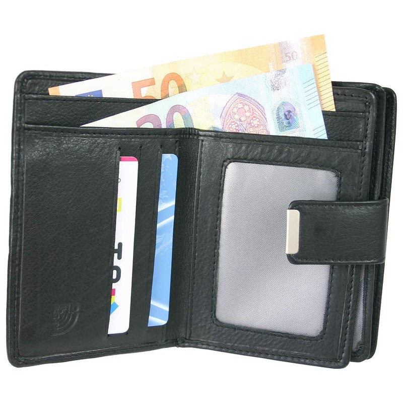 Money Maker Women's Leather Wallet Handy Folding Purse with Multiple