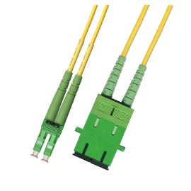 RiteAV 1FT Fiber Adapter Cable LC Male-SC Female APC Singlemode 9/125 Duplex