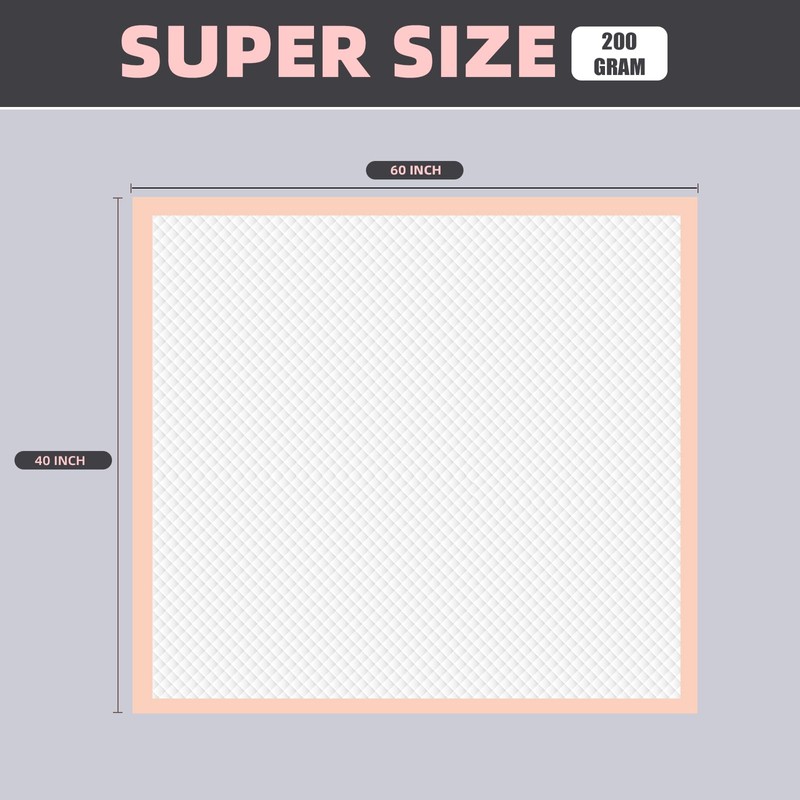 MKISS Oversized Bed Pads 40" x 60"(20 Counts), Heavy Duty