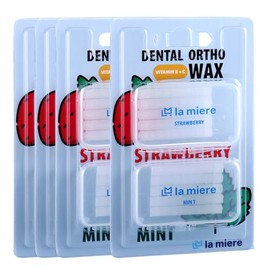 LA MIERE 8 Boxes Pre-Cut Food Grade Dental Wax, Orthodontic Wax Braces Wax, Braces Wearer Mint & Strawberry
