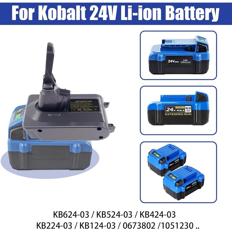 TPDL for V7/V8 Battery Adapter, for Kobalt 24V Max Battery