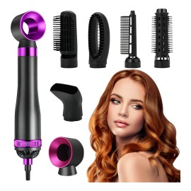 Losaitini® Plancha De Pelo Eléctrica 6 En 1 Cepillo Secador De Pelo Potencia Nominal 1000 W Voltaje Nominal Ajuste De Temperatura Viento Frío/caliente Nivel De Velocidad 3