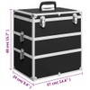 CHARMMA Make-up Case 14.6"x9.4"x15.7" Black Aluminum,Cosmetic & Toiletry Bags-91840