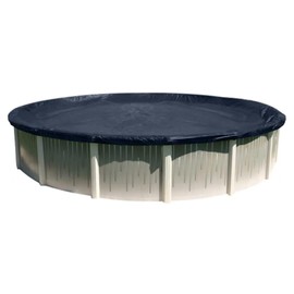 Buffalo Blizzard 30 ft Round Pool Cover | Economy Above Ground Pool Cover | Blue/Black Reversible Heavy Duty Winter Pool Cover | Cold and UV Resistant | Shields Pools from Seasonal Debris