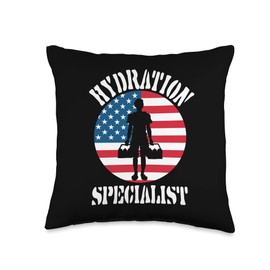 Hydration Specialist Team Manager Waterboy Specialist Team Manager Football Hydrated Waterboy Throw Pillow, 16x16, Multicolor