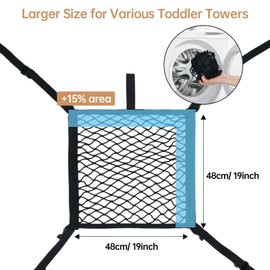 Toddlers Tower Safety Net, Safety Guard for Toddler Kitchen Stool Helper, Black
