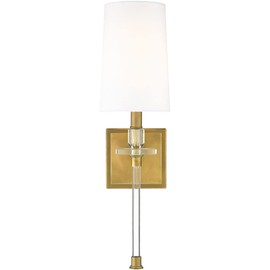 Z-Lite 1 Light Wall Sconce 803-1S-RB-WH, Brass