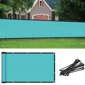 Coarbor 8'x31' Privacy Fence Screen Cover Mesh Blocker with Brass Grommets 180GSM Heavy Duty Fencing for Outdoor Back Yard Patio and Deck Backyard Garden Blocking Neighbor Turquoise Green
