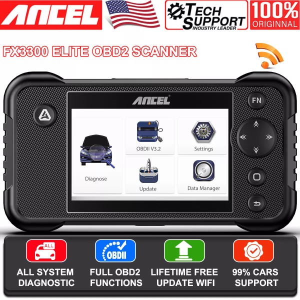 ANCEL Automotive OBD2 Scanner Car Diagnostic Tool ABS SRS Code