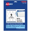 Avery Durable Waterproof Round Scalloped Labels, Sure Feed Technology, 2.5"