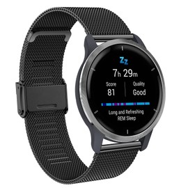 Bracelet for Garmin Venu 2S Stainless Steel, 18 mm Metal Replacement Strap Mesh Bracelet for Vivoactive 4S 40 mm, Forerunner 255S, 255S Music, Vivomove 3S, Fossil Women's Q Venture HR Gen 4, Gen 3,