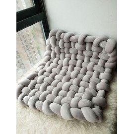 Velvet Arm Knitting Yarn Dia 5CM Super Thick Yarn Giant Yarn for Extreme Hand Knitting Yarn Jumbo Yarn Cotton Tube Velvet Yarn Super Soft Washable Bulky DIY Pillow Bed Fence (Grey-2.2lbs-15yds)