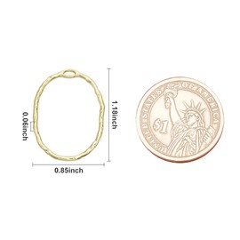 CHGCRAFT 100pcs Semi-Finished Oval Pendants Alloy Open Back Bezel Pendants Pressed Resin Frame Pendant for Resin Earrings Necklace Bracelet Jewelry Making 1.18x0.85x0.06inch, Light Gold