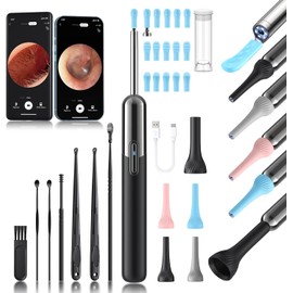 Ear Wax Removal, Ear Cleaner with Camera and Light, Ear Wax Removal Kit, Ear Wax Removal Tool Camera with 1080P, Ear Cleaning Kit with Spoons, Ear Camera for iOS & Android