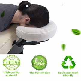 50 Pieces Breathable Disposable Headrest Covers Face Cradle Covers Ultra Soft Non Woven Fabric Face Rest Covers for Massage Tables Beauty Spa Salon Bed, Universal Size 14.17 x 13“/ 36 x 33cm