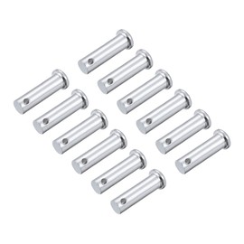 sourcing map Single Hole Clevis Pins - 10mm X 35mm Flat Head Zinc-Plating Solid Steel Link Hinge Pin 12Pcs