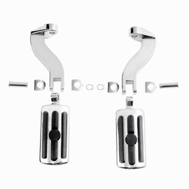 Chrome and Rubber Passenger Foot Pegs Footrests Mounts Kit For Harley Touring Road King Street Electra Glide 1993-Later