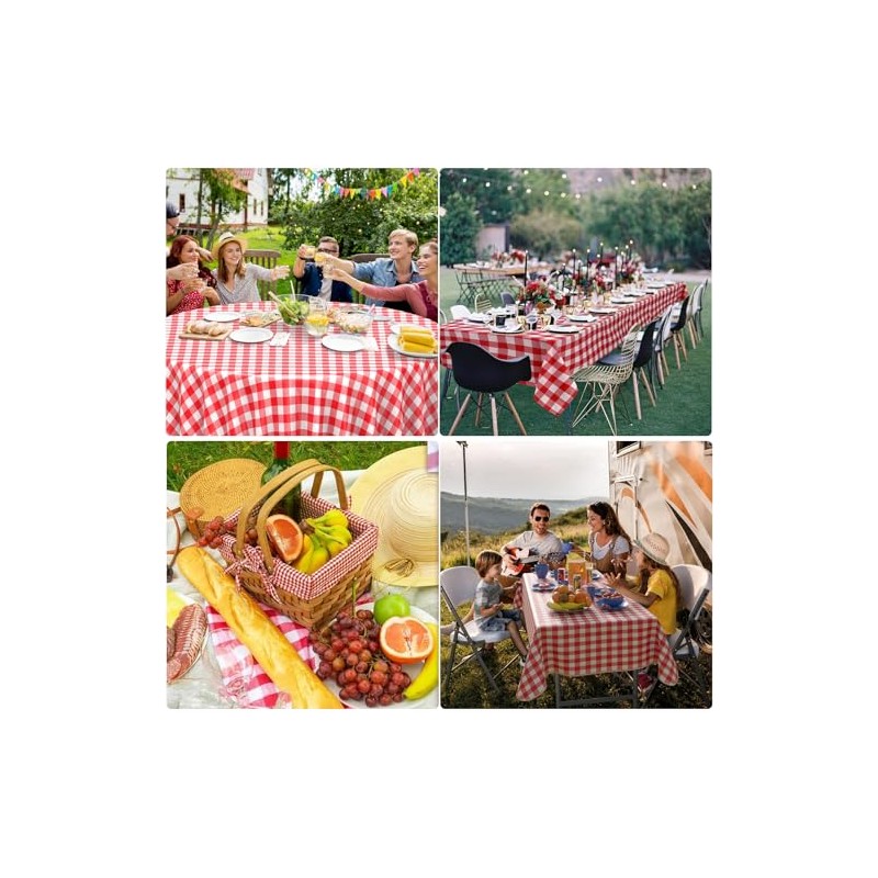 Luoqun88 2 Pack Plastic Tablecloths 137x274cm, Disposable ectangle Tablecloth, Waterproof