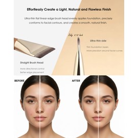 Thin Flat Foundation Brush for Liquid Makeup,Facial Makeup Spatula Brush