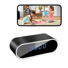 NJINALW Smart Clock Camera, WiFi HD 1080P Wireless Mini Camera with Night Vision, Motion Detection, and Remote Viewing, Nanny Cam for Baby/Elder/Pet Care, Home Indoor Security