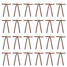 PATIKIL Velvet Bows, 24 Pcs Velvet Ornaments Ribbon Gift Bows Vintage Wreath Bow for Christmas Tree Wedding Birthday Parties Decor, Brown (3/8" Width, 5x7 Inch)