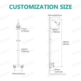 Aolemi Outdoor Shower Kit Fixtures Faucet System with High Pressure Showerhead 2-Handle Utility Exposed Shower with Brass Mix Valve 6 Inch Center Matte Black