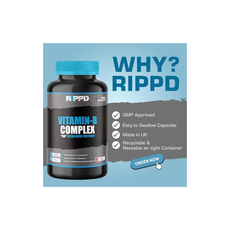 RIPPD Vitamin B Complex 365 Tablets – High Strength Vegan