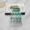 24 Pcs Green Press on Nails Short Square,YIHONGYUAN Fake Nails