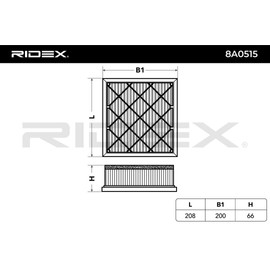 RIDEX 8A0515 Motor Air Filter Recirculation Filter with Integrated Grille with Pre-Filter