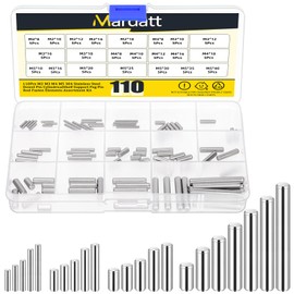 Mardatt 110Pcs 22 Size M2 M3 M4 M5 304 Stainless Steel Dowel Pin Shelf Support Peg Pin Rod Fasten Elements Cylindrical Peg Pin for Metal Devices, Furniture Installation