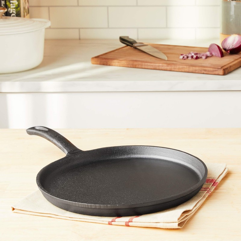 Jim Beam 10.5" Pre Seasoned Cast Iron Skillet for Grill,