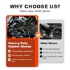North Tower Heavy Duty Rubber Gloves, Industrial Gloves Waterproof Reusable