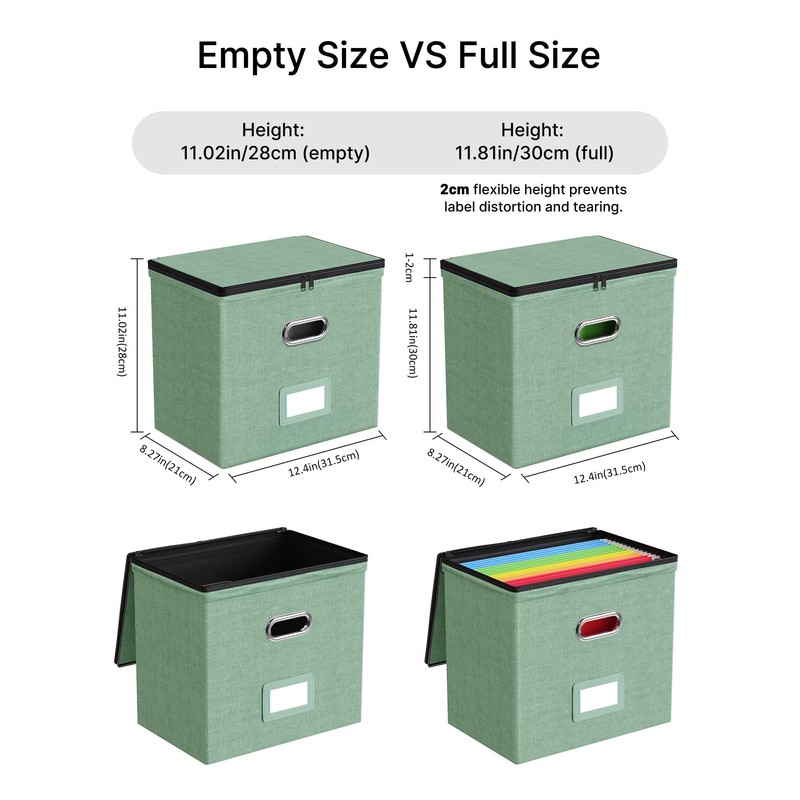 Oterri 2 Pack File Organizer Boxes with Lids, File Box