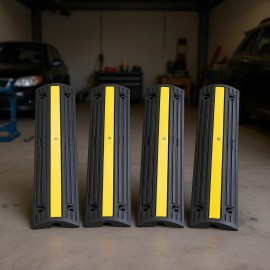 4 Pcs 39 In Speed Bump Floor Cable Protector Ramp Set 18000 Lbs Capacity Model D0100HAD45W PlasticQuantity: 4
