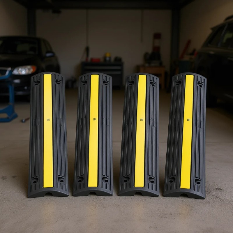 4 Pcs 39 In Speed Bump Floor Cable Protector Ramp