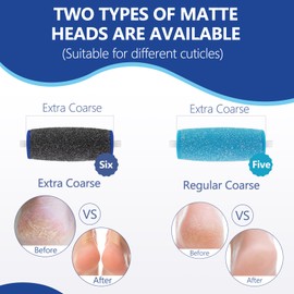 Replacement Roller Heads for amope Pedi Perfect Refills Electronic Foot File - Includes 6 Extra Coarse and 5 Regular Coarse Replacement Heads Compatible with Amope - Pack of 11