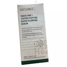 Biossance ~Biossance Squalane + Copper Peptide Rapid Plumping Serum 1.69oz/50ml NEW IN BOX