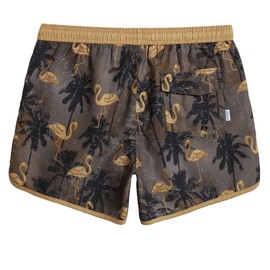 MaaMgic Men's Swimming Shorts, Vintage Retro Board Shorts, Quick-Drying, with Mesh Lining and Adjustable Drawstring, Reusable