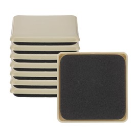 PATIKIL 3.5''x3.5'' Furniture Sliders, 8 Pcs Square Reusable Moving Furniture Slider Pad Protectors for Carpet Heavy Furniture Mover Floor Protectors Surface Protection Table Desk, Khaki