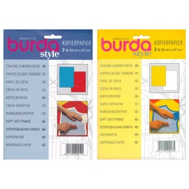 Burda Double Pack - Tracing Carbon Paper 1 x Blue 1 x Red + Yellow & White Tracing Carbon Paper 83x57cm, 2 Sheets