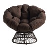 OSP Home Furnishings Wicker Papasan Chair with 360-Degree Swivel, Brown