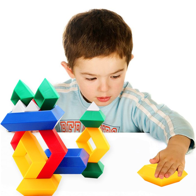 Yeelua Stacking Toys, 30Pcs Pyramid Building Blocks, Learning Activities Puzzle