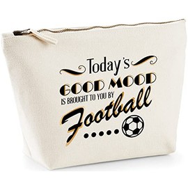 Hippowarehouse Today's Good Mood Is Brought To You By Football printed make up cosmetic wash bag 18x19x9cm