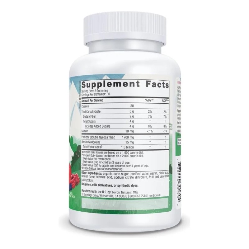 Nordic Naturals Gomitas De Probioticos 60 Pz Sabor Berry Sfn