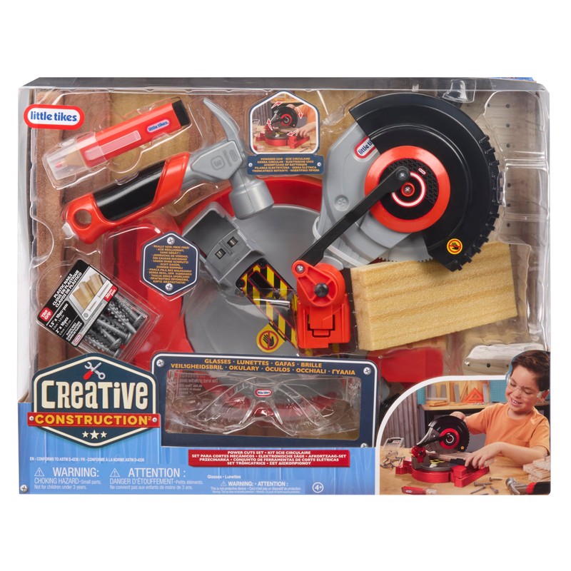 Little Tikes Creative Construction Power Cuts Set with 6 Accessories,