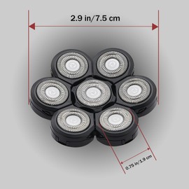 7 Head Shaver Replacement Heads，Head shavers for many brands bald men replacement blades，Shaver Blade Heads Replacement for Electric Razor for Men (3 Pack)