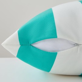 Allorry Outdoor Pillow Covers 20x20 Set of 2 Light Blue Striped Decoration Throw Pillow Covers for Spring Summer Outdoor Waterproof Garden Patio Furniture Sofa Bed Home Decor JB007-C20