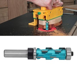 Spiral Flush Trim Router Bit, 1/2 Inch Shank Carbide Flush Trim Router Bits, 43mm Cutting Length 19mm Cutting Diameter, Double Bearing Spiral Trimmer Router Bit